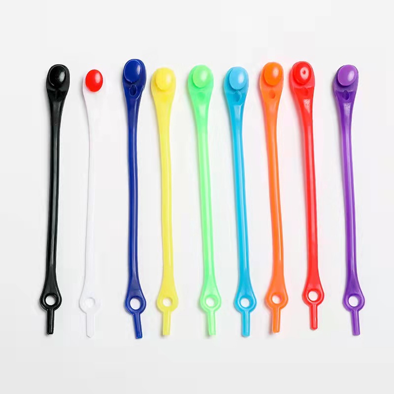 De producción propia y auto-vendido TikTok color de silicona sin cordones elásticos perezosos cordones adultos niños cabeza redonda elástico sin cordones