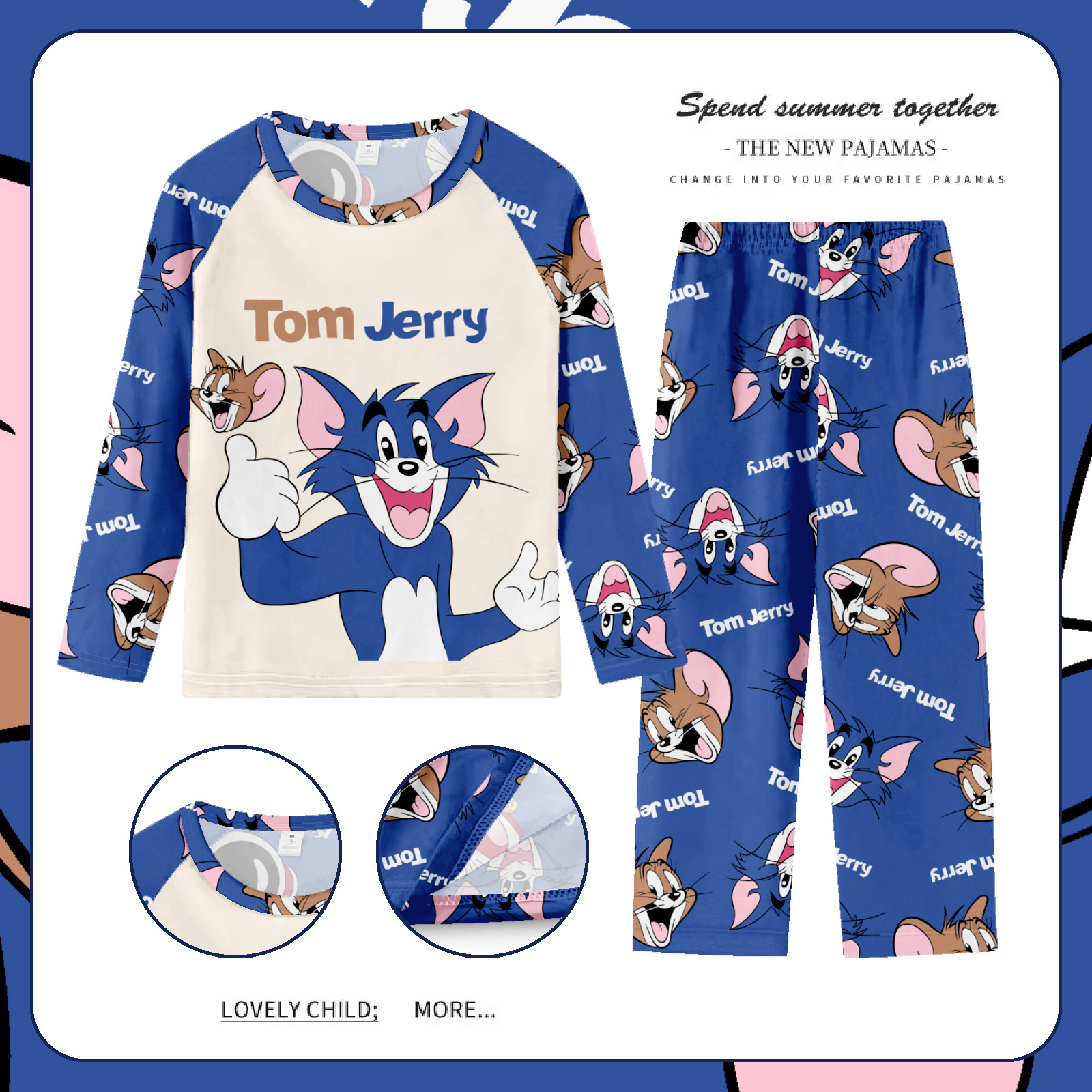 Pijamas de las niñas del sudeste de Asia Primavera y Otoño de manga larga traje de los niños de dibujos animados Linda niña bebé desgaste del hogar otoño desgaste exterior