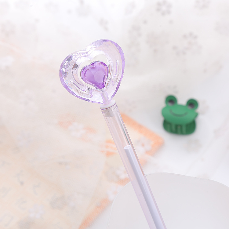 Creativo de cristal amor pluma neutral lindo papelería estudiantes pluma varita de hadas ins pluma de firma de oficina de alto valor