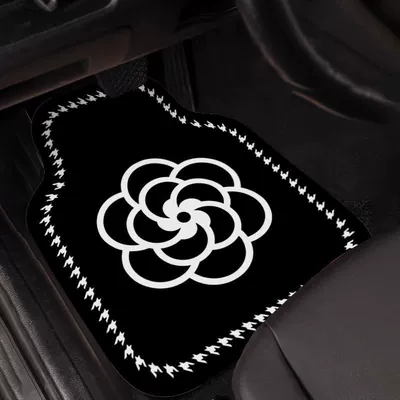 Universal Foot Pad, the Main Driver, Easy to Clean Car - windmill-flower-black-front-single-piece-floor-mat-5065cm