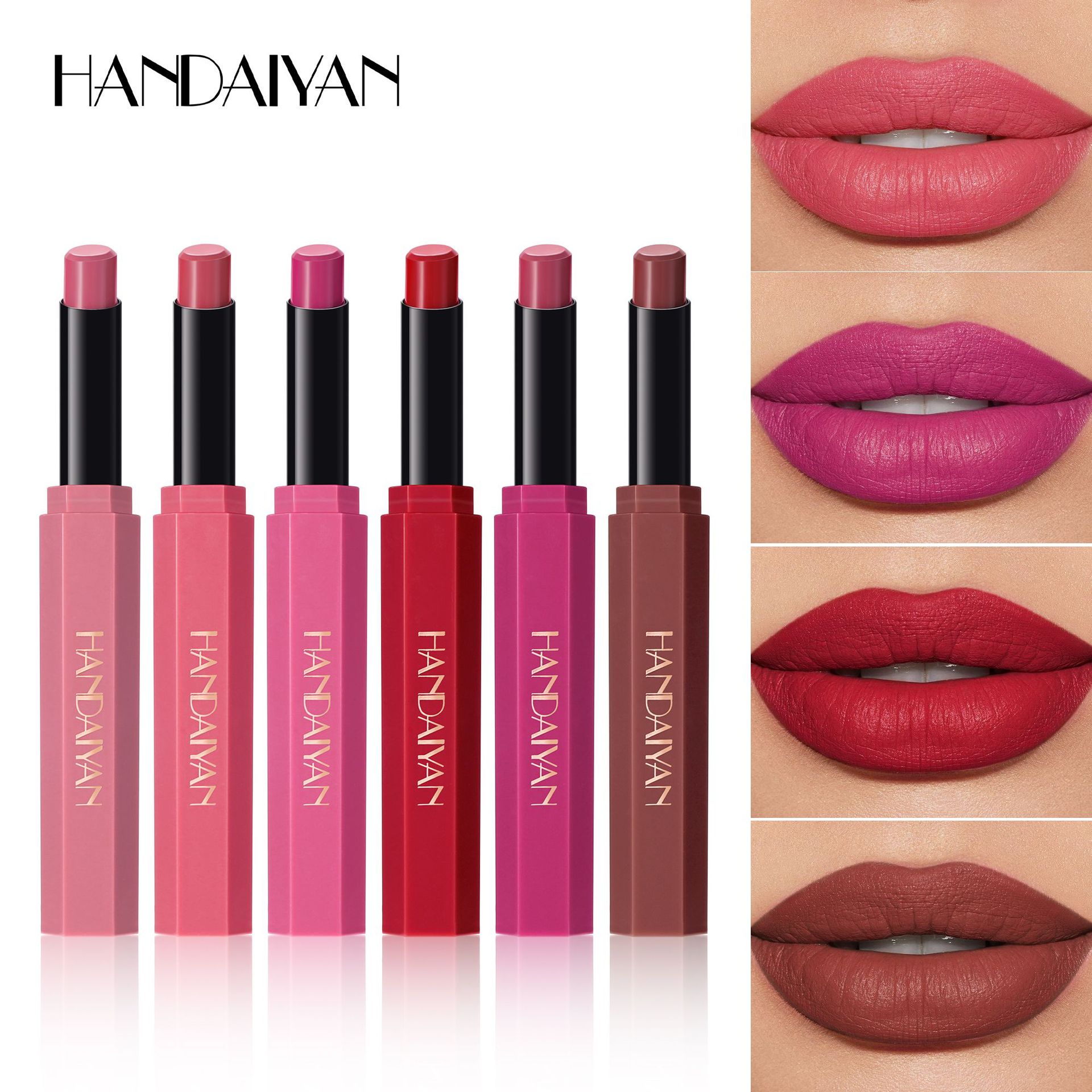 Transfronterizo maquillaje de labios HANDAIYAN Xiyin TK especial para lápiz labial mate portátil simple 6 lápiz labial niebla