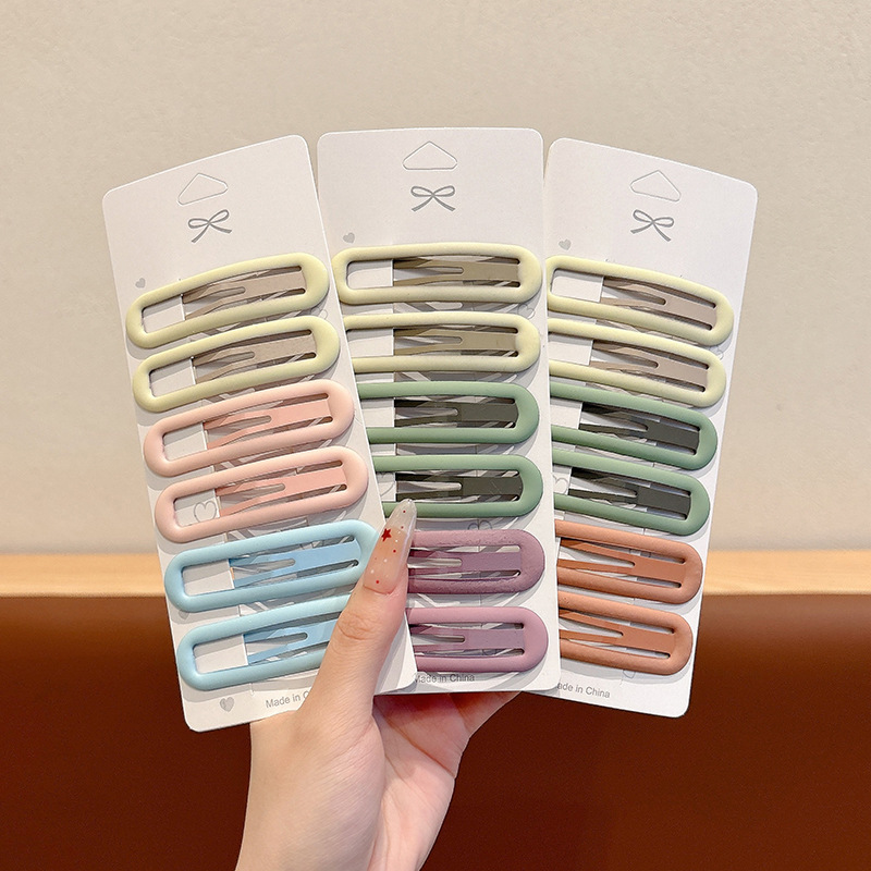 Largo color Morandi esmaltado clip BB niñas clip de cabello simple clip de cabello al por mayor clip de cabello