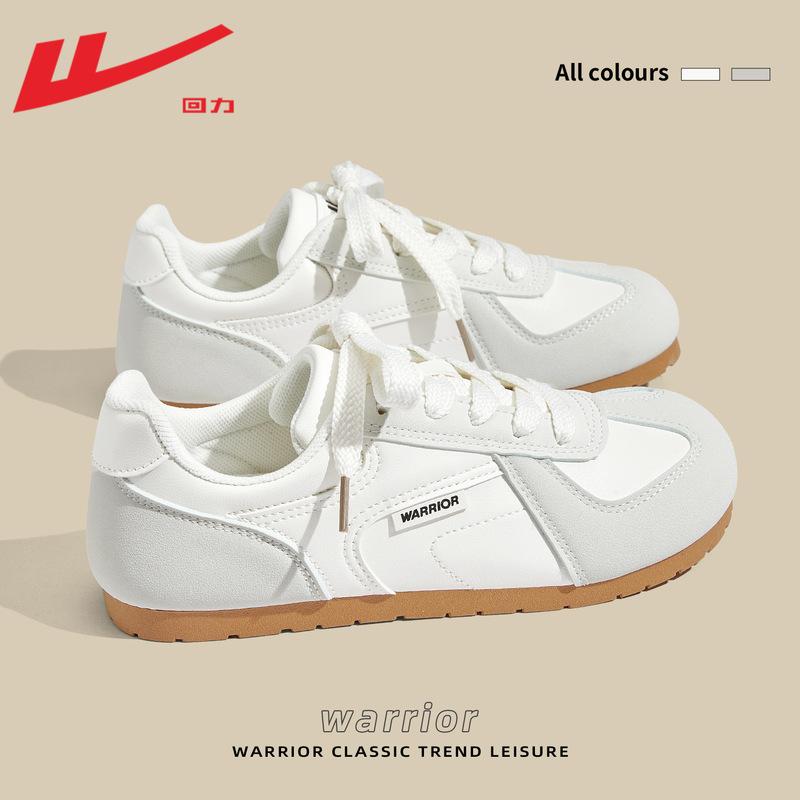 Warrior Women's Shoes German Training Shoes Women's Model 2026 New Autumn Canvas Shoes Casual Sports Shoes Sneakers White Shoes for Women