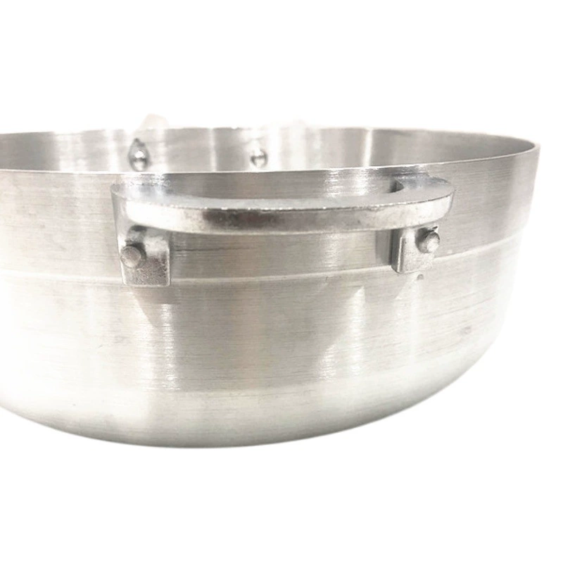 Алюминиевый набор кастрюль красного цвета, утолщенная модель, заводская цена, прямые продажи, экспортный набор из 6 предметов, полированная поверхность.