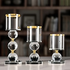 メーカー卸売ヨーロッパスタイルの燭台装飾品キャンドルカップ背の高い防風ランプホルダーガラス装飾シンプルでロマンチックな職人技
