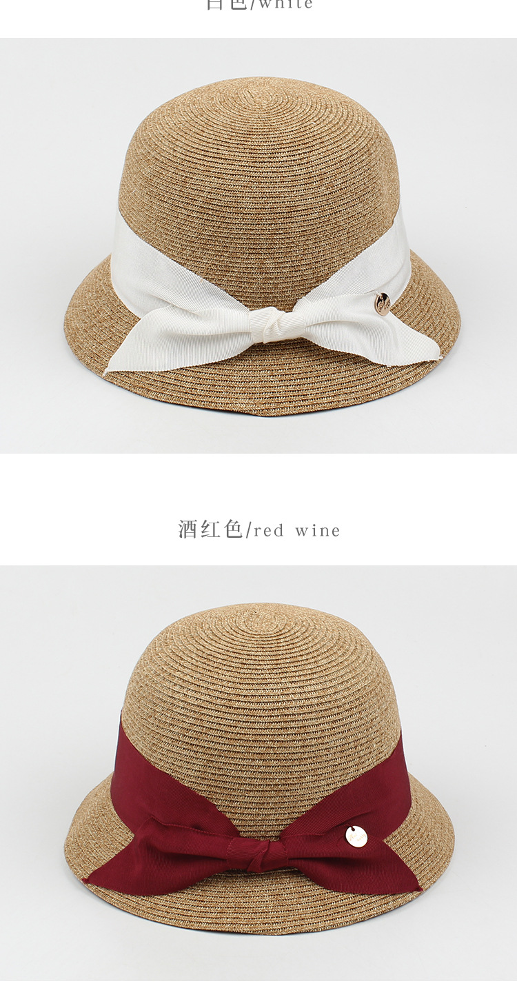 Mode Dôme Bowknot Grand Avant-toit Crème Solaire Chapeau De Paille En Gros display picture 5