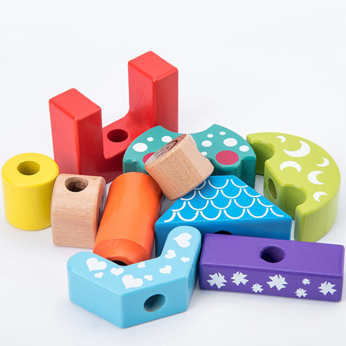 Children's wooden toys day and night building blocks bunny early education educational building blocks balance master board game