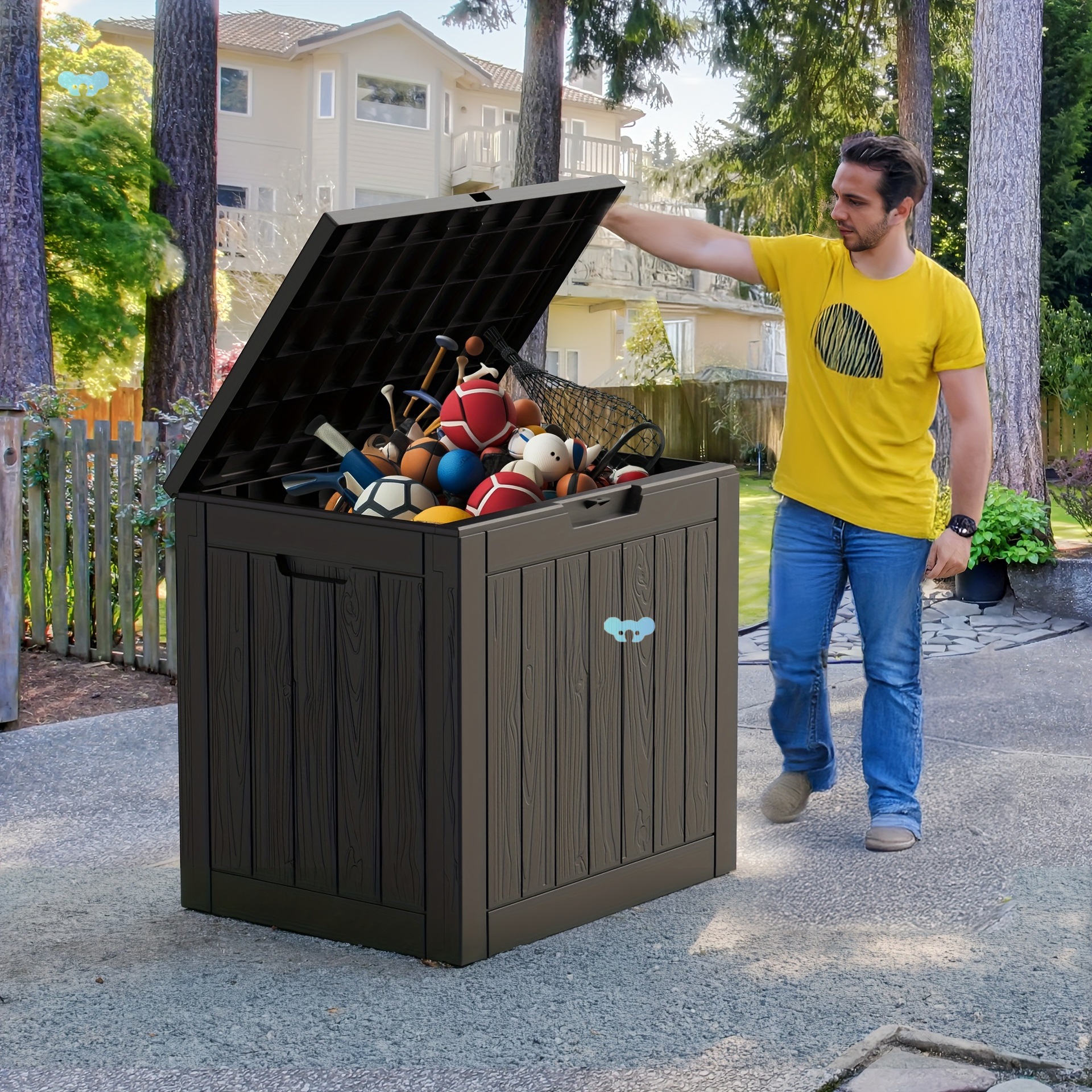 35 Gallon Large Outdoor Storage Deck Box uv Water Caja de patio de almacenamiento