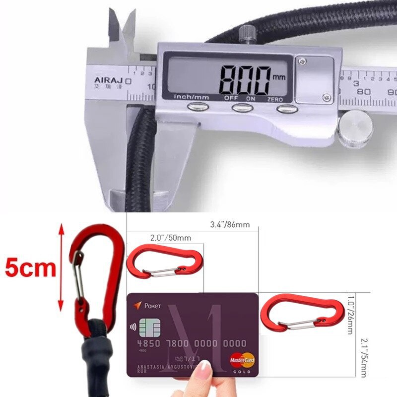 Cuerdas elásticas de montaña gancho de botón bicicletas de kayak 8mm látex equipaje cuerda de embalaje accesorios de camping