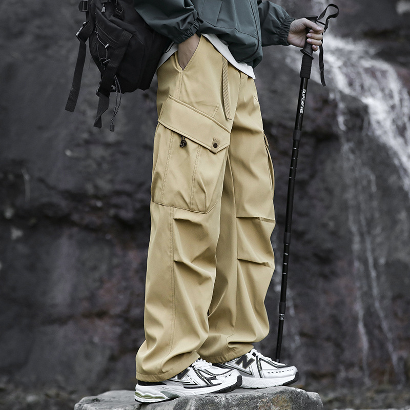 啄木鸟冲锋裤子男款夏季薄款潮流防风美式机能登山裤男士工装裤|undefined