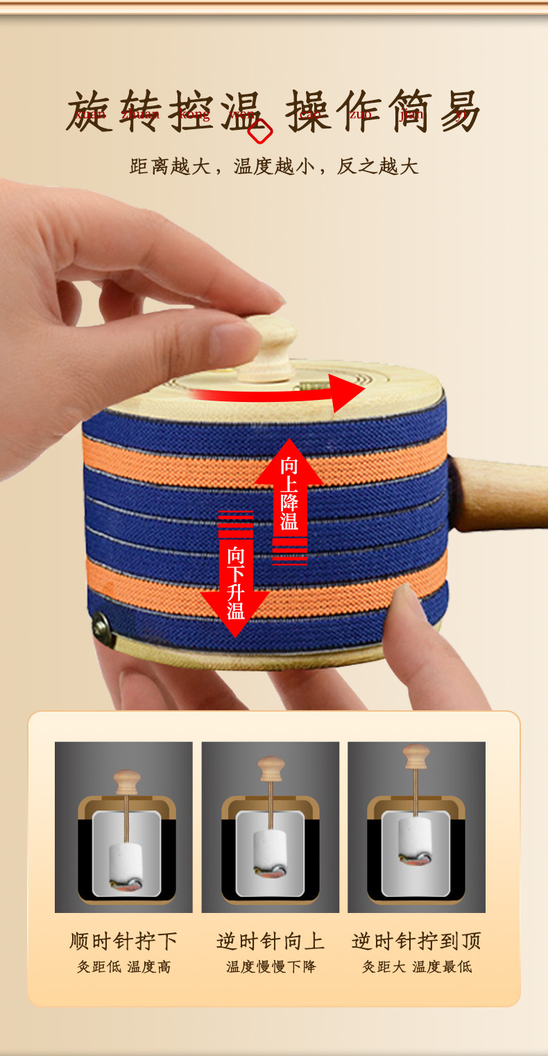 Portable Bamboo Moxa Box Smokeless Moxibustion Device for Home Use Handheld Moxa Roll Holder key features