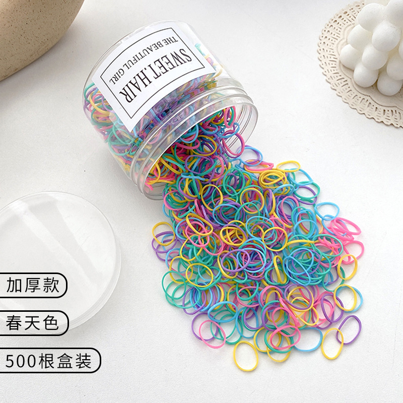 Banda de goma de las mujeres lazo del pelo engrosada banda de pelo desechable de alta elástico negro anillo de goma pequeña cuerda de pelo temperamento adulto