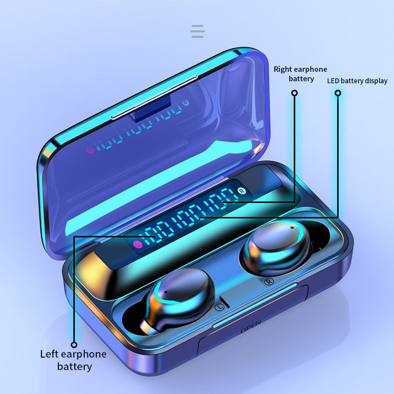 M10F9TWS Mini 5.0 Touch véritable casque Bluetooth sans fil affichage numérique deux dans l'oreille étanche_voghion.com