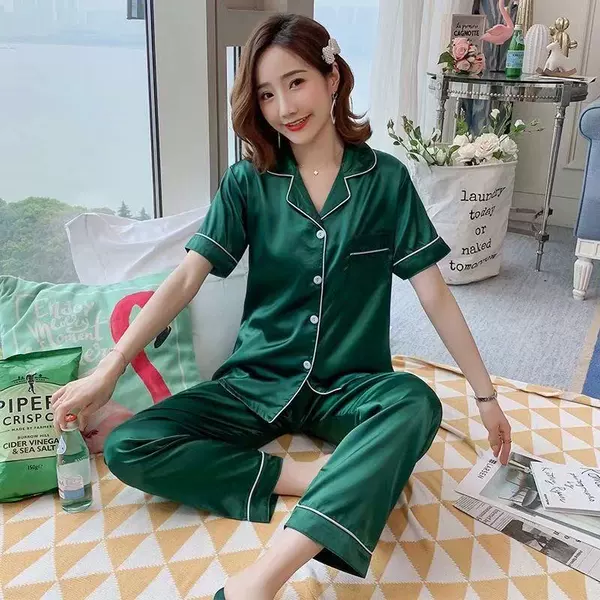 Green silk set