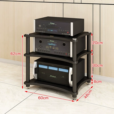 Electric car big tripod Theater Equipment Cabinet, Movable Speaker - black-three-layers