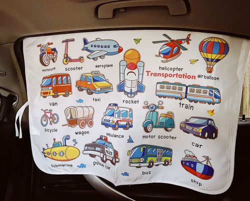  Model INSA Style Animal and Fruit Pattern Baby Cognitive Sunshade Car Curtain