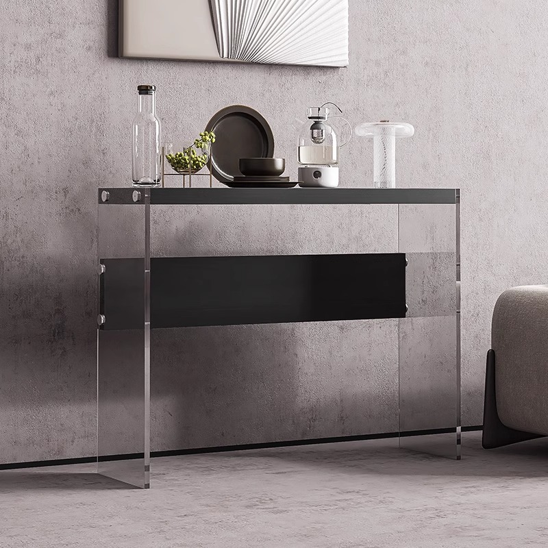 Acrylic entryway console table, minimalist entryway decoration shelf, ultra-narrow solid wood entryway table, direct from manufacturer