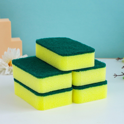 Manufacturer wholesale double-sided sponge high density dishwashing sponge kitchen cleaning sponge block brush pot cloth dishwashing cotton