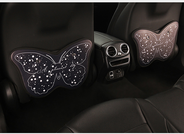 Car Anti-Kick Pad, Child Seat Back Anti-Kick Pad, Butterfly Seat Back Anti-Dirt and Anti-Scratch Pad, Car Wear-Resistant Pad, Simple and Cute