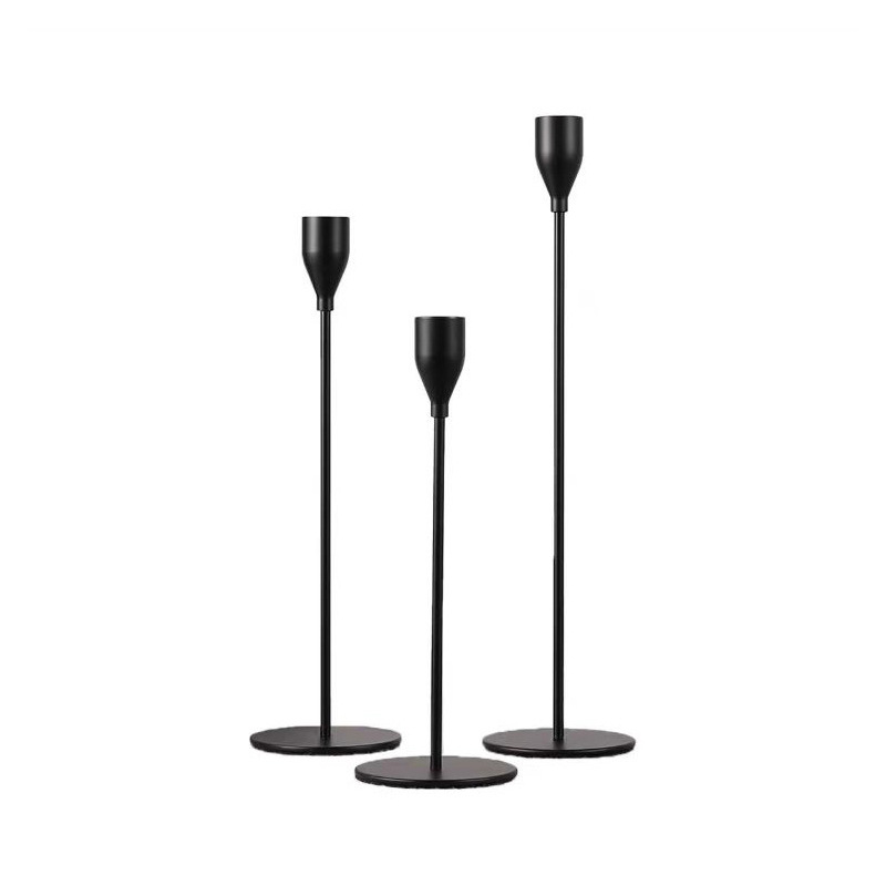 Vela de estilo europeo, candelabro, mesa de comedor, cena romántica a la luz de las velas, decoración de tres piezas, decoración de galvanoplastia de boda