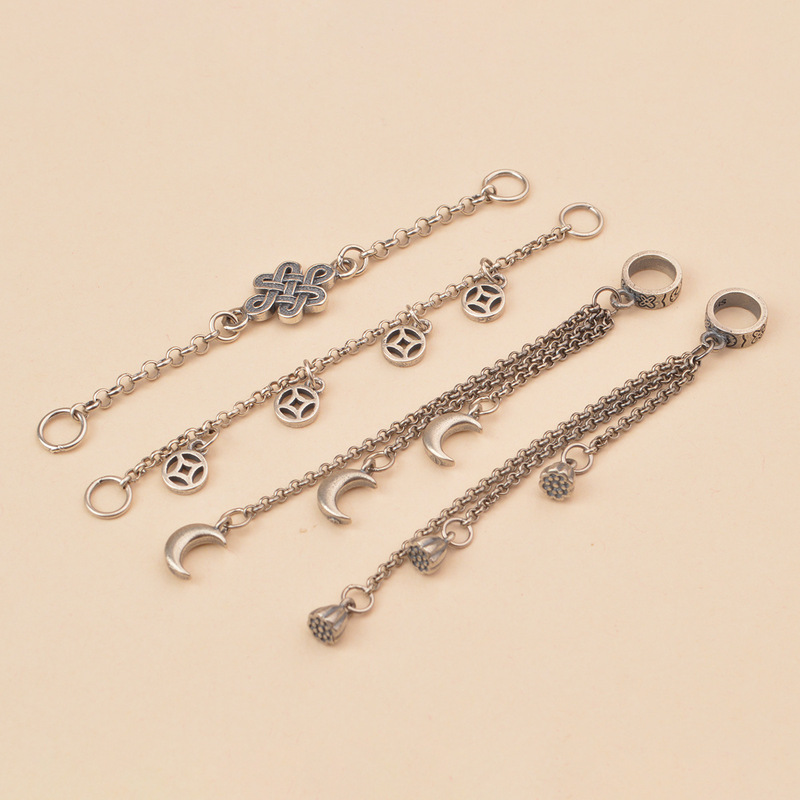 S925 Sterling Silver Copper Tassel Pendant Pendant Necklace Bracelet Silver Tail Chain Coach Jewelry Accessories DIY Accessories