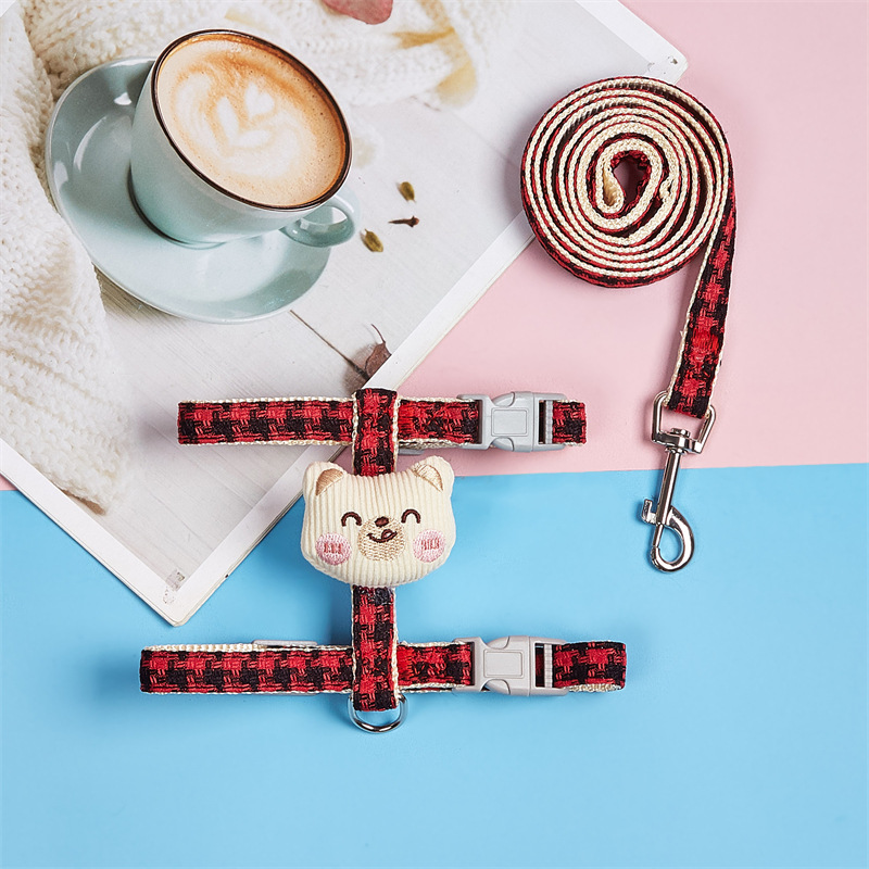 Nuevo perro remolque cuerda caminando gato cuerda tipo I-tipo anti-rotura gato tracción Teddy fuera de cuerda correa de pecho