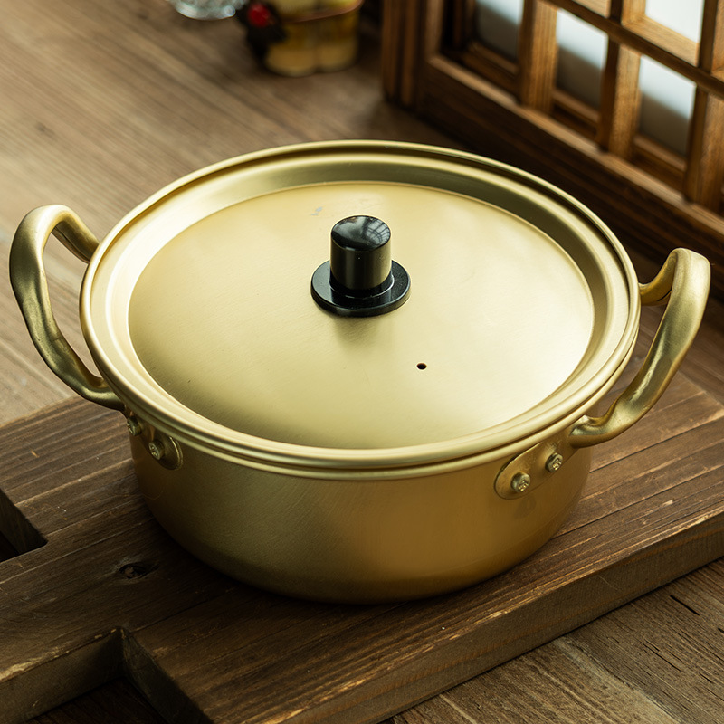Ejército coreano olla caliente fideos instantáneos olla hogar pequeña olla de cocina olla de sopa olla de aluminio ramen olla especial olla con tapa