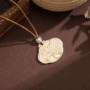 实心镀银民族风莲花项链