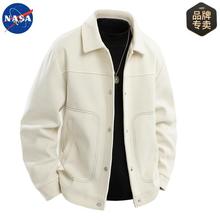 NASA品牌2025新款春秋季翻领夹克男士潮牌高质量休闲宽松外套男装