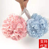 纯色沐浴球 蕾丝花边双层柔软抽绳洗澡浴花|ms