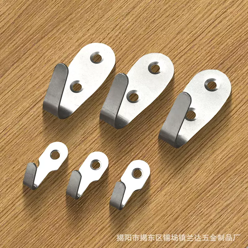 不锈钢迷你挂钩浴室厨房门后金属承重实心打孔壁衣钩小物件挂包勾