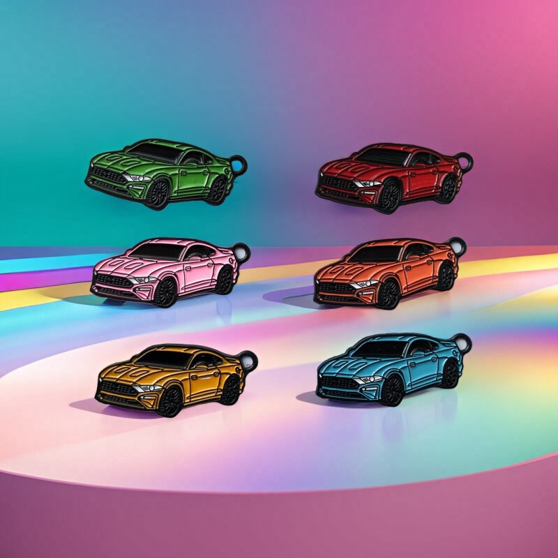 Cross-Border Amazon Hot-Selling Eco-Friendly Hardware Keychain Ford Mustang Doll Pendant In-Stock Accessories Gift