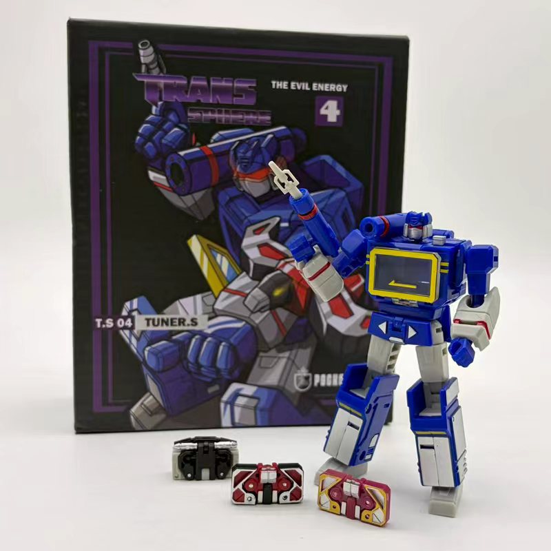 Transforming Toy Pockettoys Pt04 Original Color Soundwave with 3 Recording Tapes Dx9 Mini Scale Model
