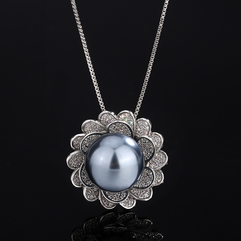 2024 nuevo estilo Zhuang Shengsheng joyería fondo de cobre chapado en perlas moda retro traje de loto mujer 14mm