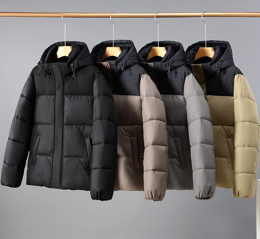 Men's Clothing outdoor Silk cotton cotton jacket winter men's short stand collar outdoor color matching cotton jacket sports jacket batch_voghion.com