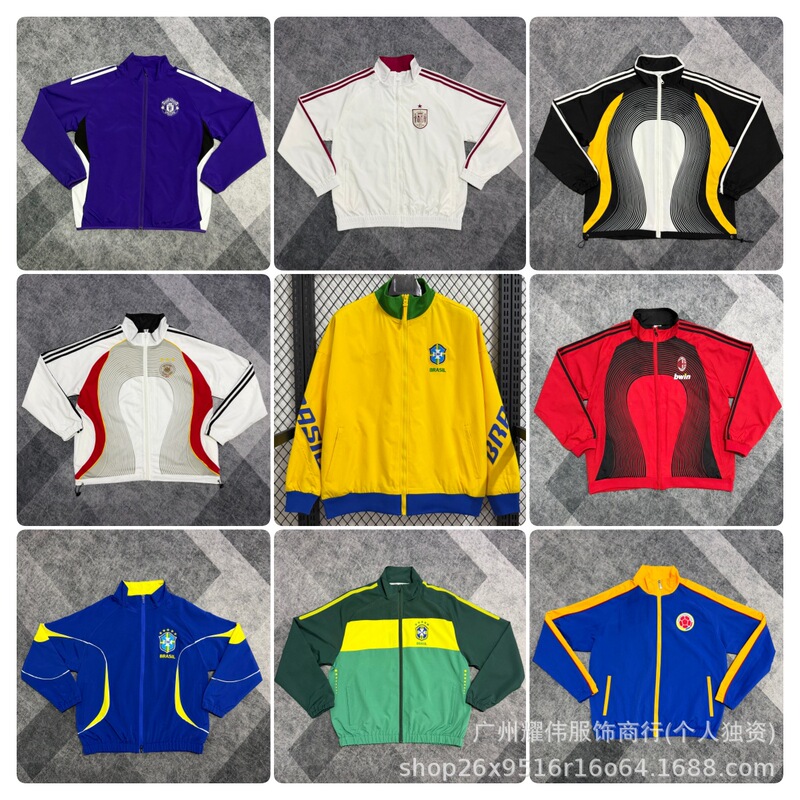 2627 World Cup National Team Club Football Jackets France Brazil Portugal Argentina Training Uniforms Dropshipping