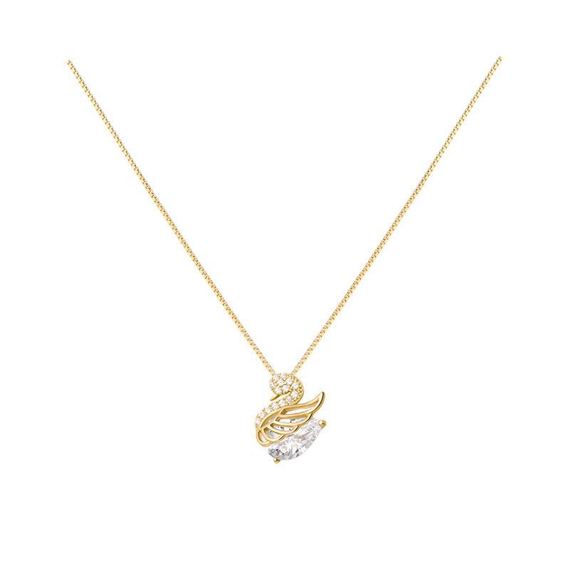 925 Sterling Silver Material 1 Piece 925 Sterling Silver Swan 925 Sterling Silver Box Chain Pendant Necklace