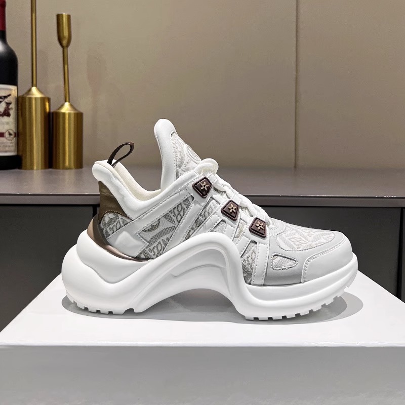 Torre Shoes Women's 2025 New All-match Star Same Style Bow Thick Bottom Ins Trendy Lace-up Height Increased Casual sneaker