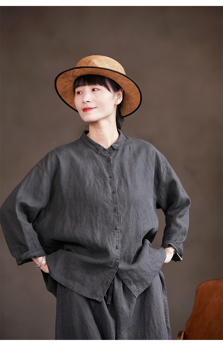 YAA!! shirt coat シャツコート ダークグレー リネン 6PQ95UBnJD8G.jpg?width=768