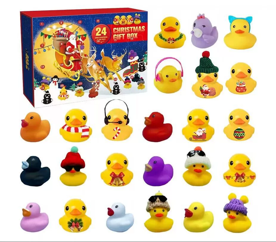 Резиновая утка B.Duck рождественский календарь, настраиваемые 18/24 набора утят, подарочная коробка цвета