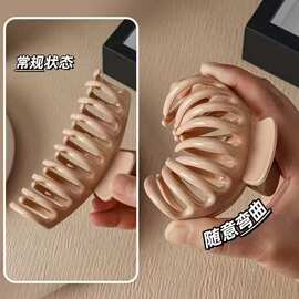 YHJ发饰新款硅胶鲨鱼夹大号防撞保护后脑夹抓夹防摔耐用夹子发夹
