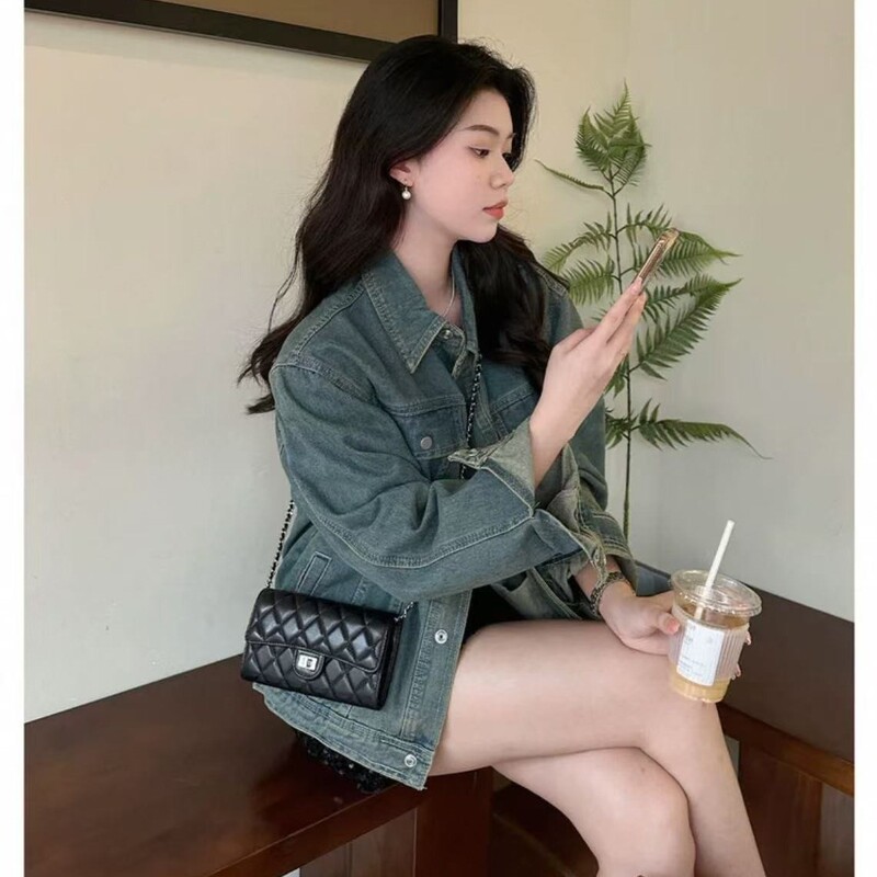 Cross-Border Popular Small Square Bag, Classic Versatile Black Small Fragrance Mobile Phone Bag, Women's Wallet, Crossbody Bag, Rhombus Chain Bag Cross-Border Popular Small Square Bag, Classic Versatile Black Small Fragrance Mobile Phone Bag, Women's Wallet, Crossbody Bag, Rhombus Chain Bag