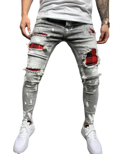 The new style is specially designed for European and American men's jeans, high-quality lacquer, hole and cloth, fashionable