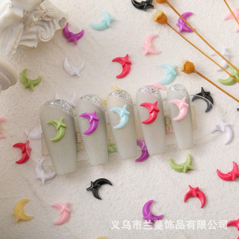 Solid color small cute starry sky for manicure