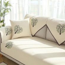 全棉布艺沙发垫四季亚麻简约夏季防滑坐垫现代欧式通用沙发套靠巾