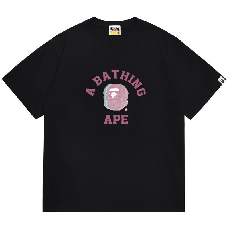 Summer Trendy Brand New Bape Ape Head Shark Short-Sleeve Student Couple Loose Cartoon Top T-Shirt for Men and Women