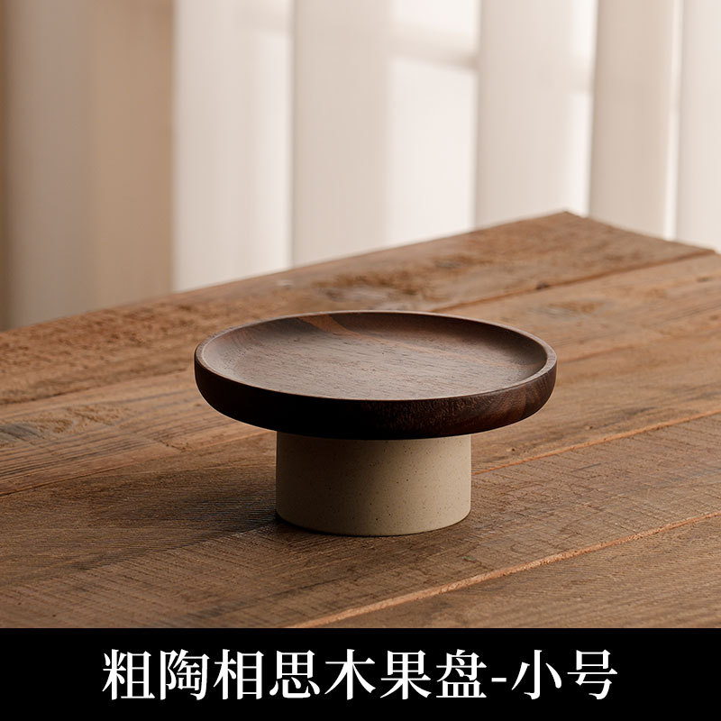 Bandeja de pastel de madera de amor, sala de estar, plato de repostería para el hogar, plato de frutas de arcilla alta, pastelería y dulces al por mayor, envío transfronterizo