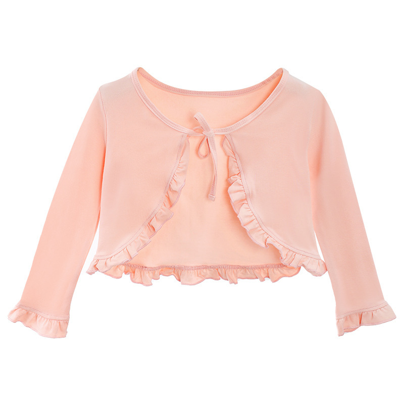 Children's Dance Coat Autumn Long-sleeved Ballet Shawl Children's Lace-up Shoulder Wear Girls' Lace Cardigan