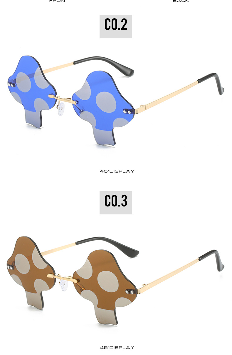 Sunglasses Classification PC, UV400 Protection Lens Material Hip-Hop Mushroom PC UV400 Protection Special-Shaped Mirror Full Frame Women's Sunglasses