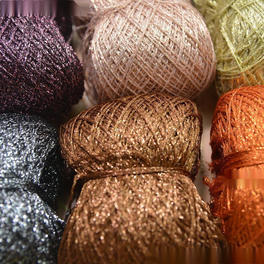 空心纱金丝线编织送男友细线空心闪线金丝闪光线钩织金色毛线玩偶